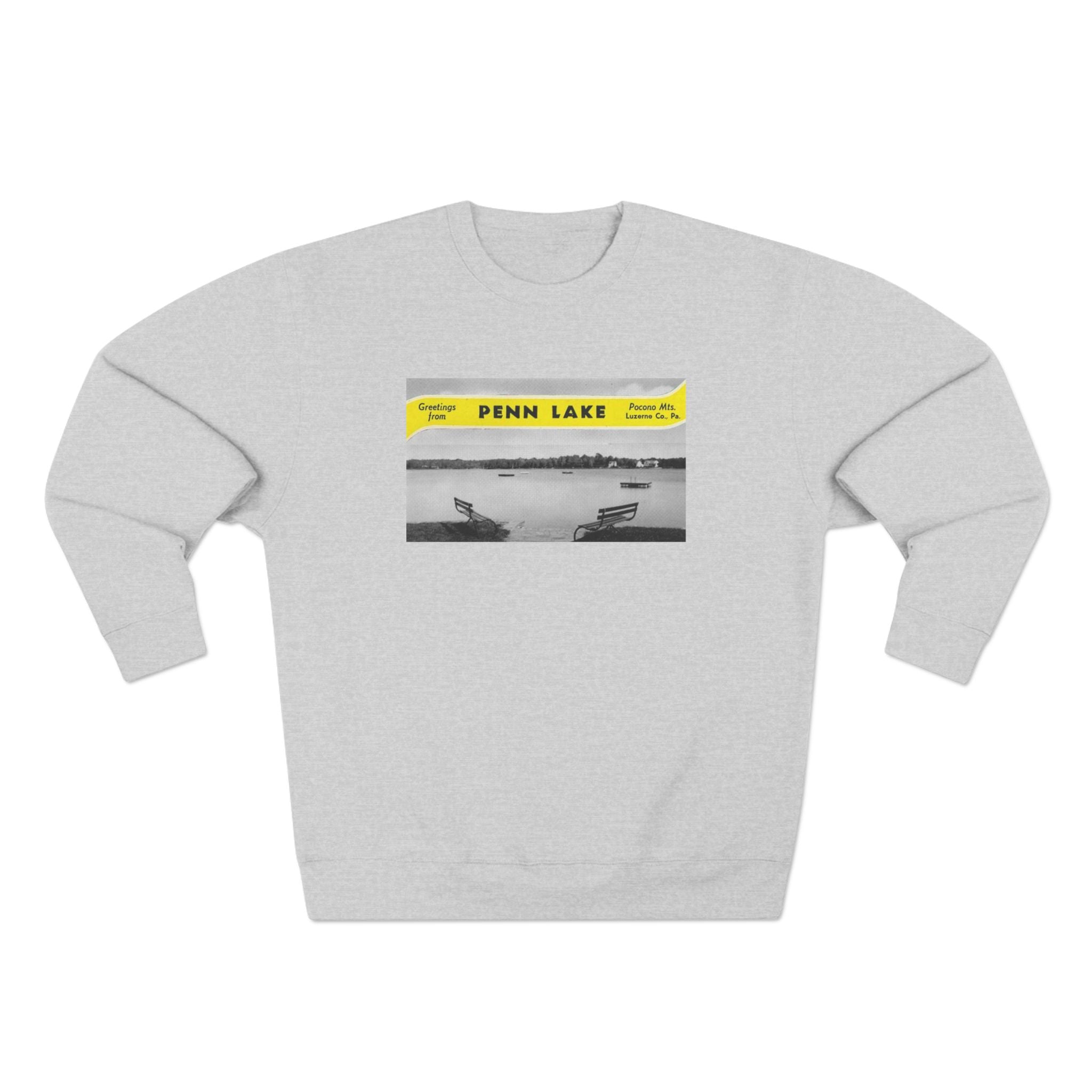 Penn Lake Vintage Cozy Crewneck Sweatshirt – Retro Postcard Style