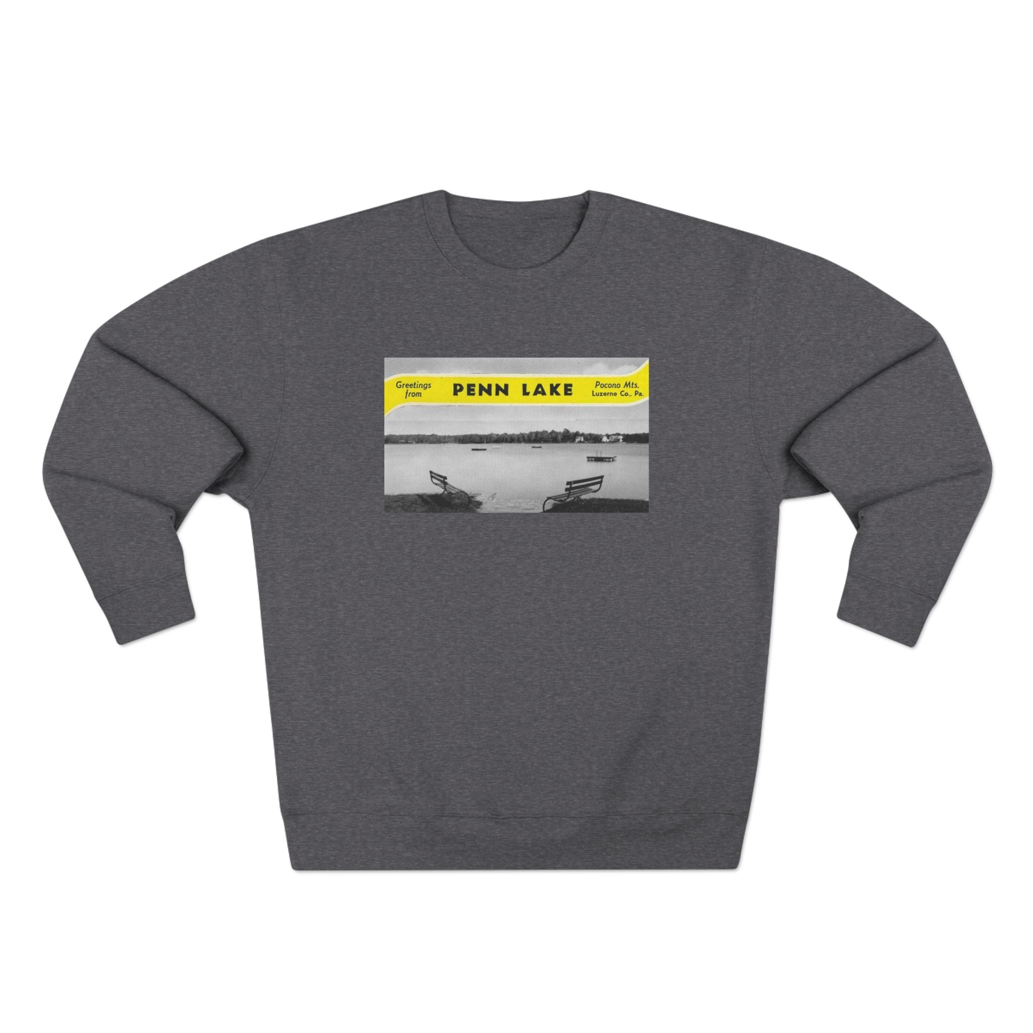 Penn Lake Vintage Cozy Crewneck Sweatshirt – Retro Postcard Style