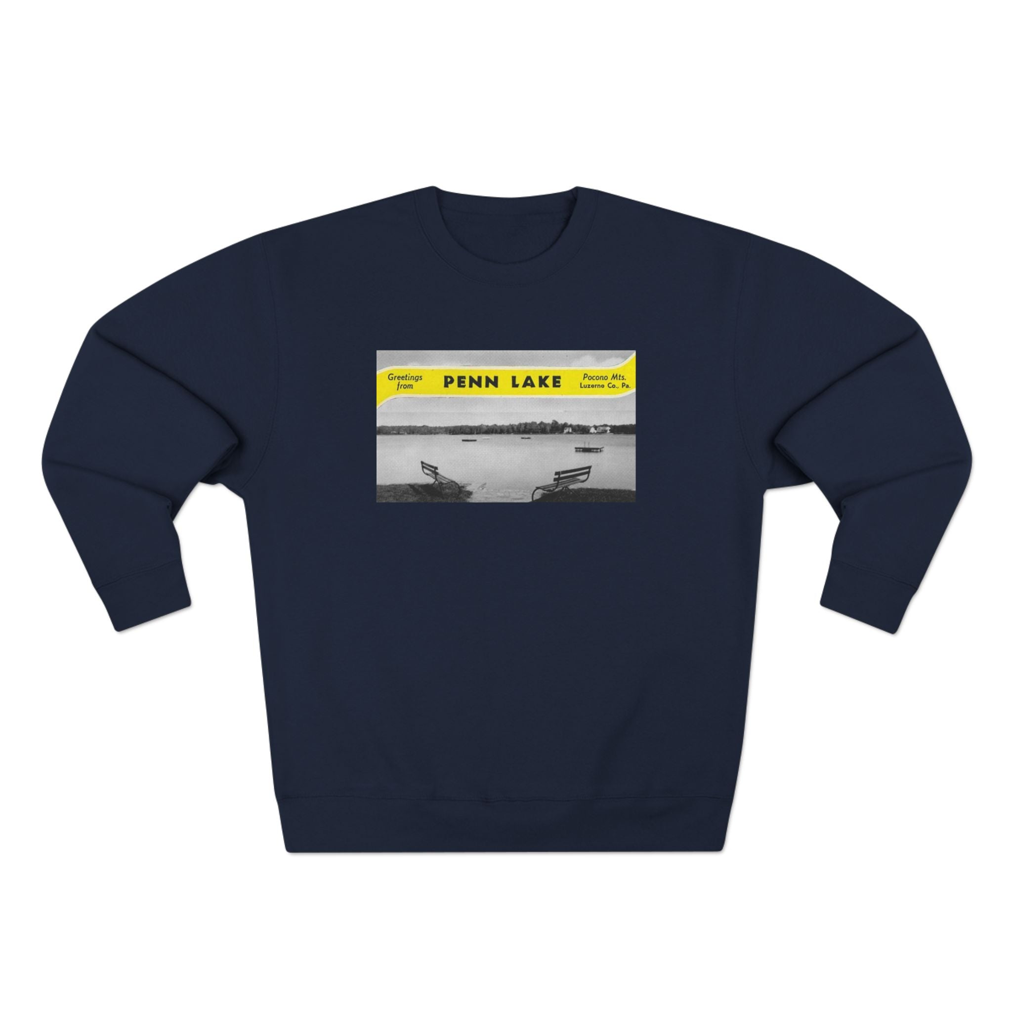 Penn Lake Vintage Cozy Crewneck Sweatshirt – Retro Postcard Style