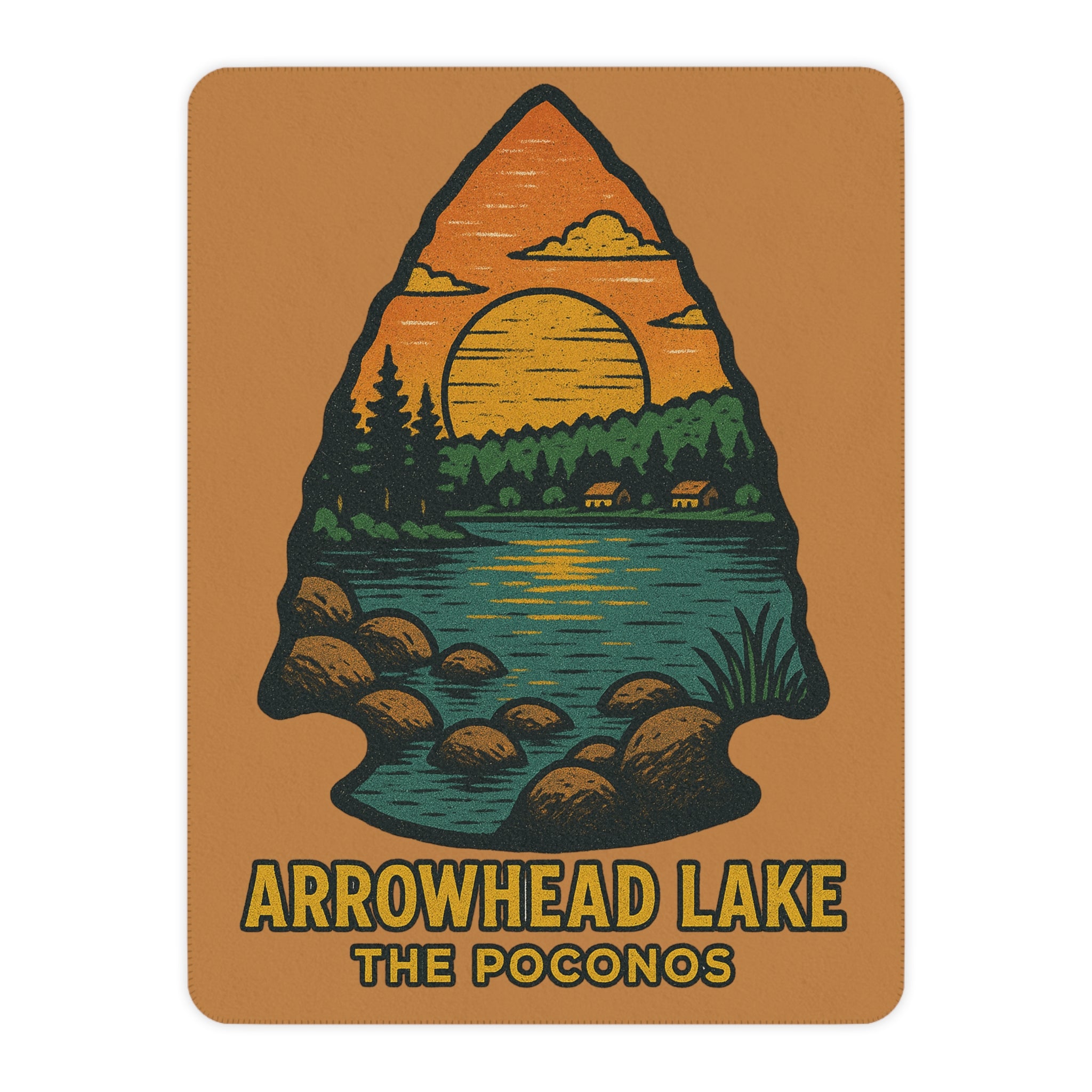 Lake Arrowhead Cozy Sherpa Blanket